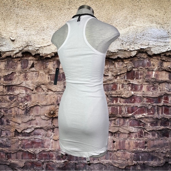 Widow White Tank Top Tunic Shirt with Garter Straps - Picture 4 of 7